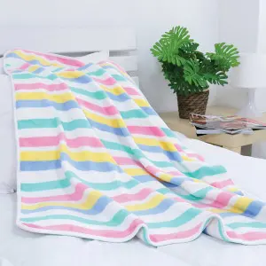 Baby Flannel Blanket, Stipe Pattern