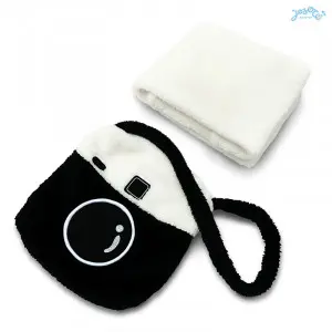 Black Camera Travel Cushion Blanket