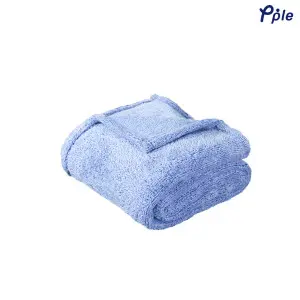 Blue Frosted Plush Blanket