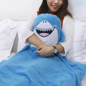 Blue Shark Cushion Blanket