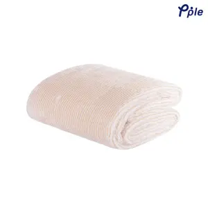 Brown Stripe Frosted Plush Throw
