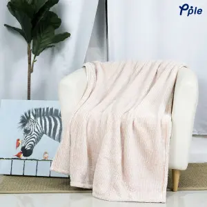 Brown Stripe Frosted Plush Throw