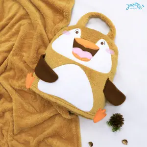 Brownie penguin portable cushion blanket