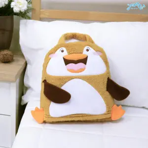 Brownie penguin portable cushion blanket