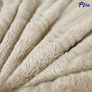 Camel Cosy Sheared Plush Reversible Blanket