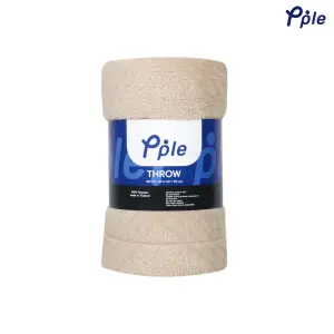 Camel Cosy Sheared Plush Reversible Throw