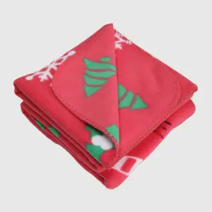 Christmas Fleece Blanket, Red