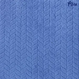 Cobalt Blue Chevron Pattern Jacquard Flannel Blanket