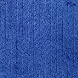 Cobalt Blue Chevron Pattern Jacquard Flannel Throw