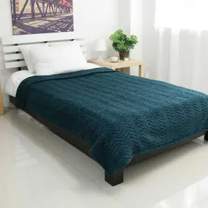 Drum Brush Plush Blankets, Dark Green