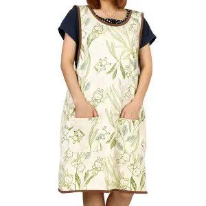 EPICO's Eazzie Gang Cross Back Printed Polyester Apron, Greenerie Pattern