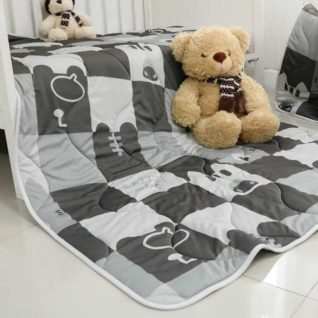 EPICO's Eazzie Gang Printed Polyester Baby Comforter, Grey Checker Board Pattern