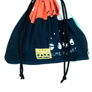 EPICO's Elme Planet Polyester Drawstring Bag, Elme and Ladders Pattern