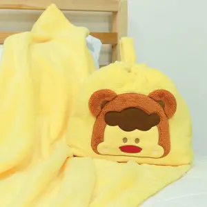 EPICO's Error Chick Plush Polyester Blanket in Plush Polyester Bag with Character Embroidery on Front, Yellow