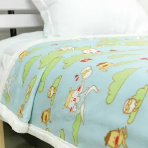 EPICO's Error Chick Printed Baby Blanket with 1-inch foldover, Blue