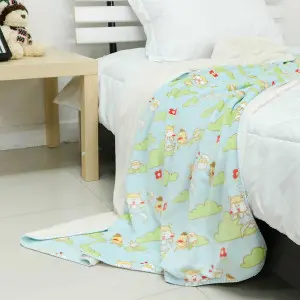 EPICO's Error Chick Printed Baby Blanket with Stitch Edging, Blue