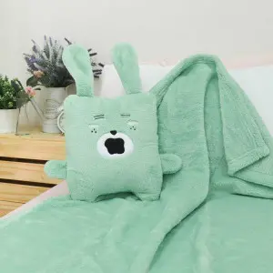 EPICO's Temote Gang Character Green Plush Polyester Doll Blanket, Stip the Rabbit