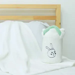 EPICO's Temote Gang Character Plush Polyester Blanket with Plush Cylinder Cover, White
