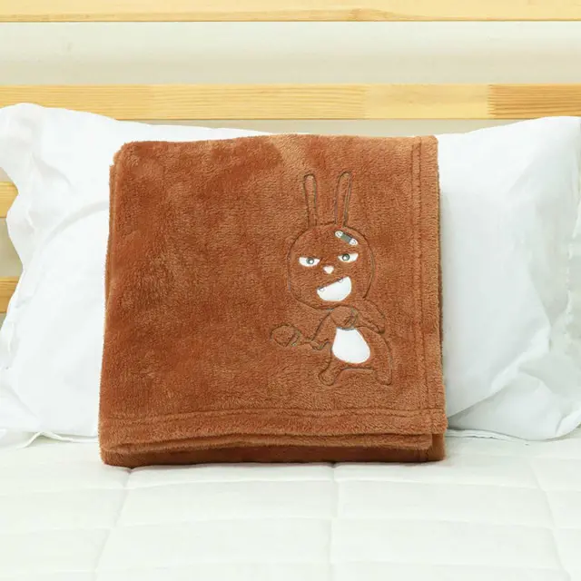 EPICO's Temote Gang Character Polyester Plush Blanket with Temote Gang's Brian the Rabbit Embroidery
