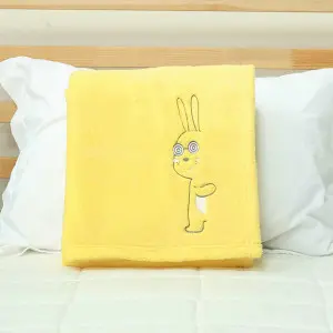 EPICO's Temote Gang Character Polyester Plush Blanket with Temote Gang's Jeff the Rabbit Embroidery