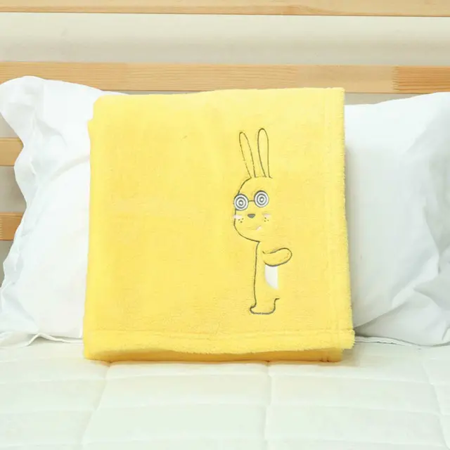 EPICO's Temote Gang Character Polyester Plush Blanket with Temote Gang's Jeff the Rabbit Embroidery