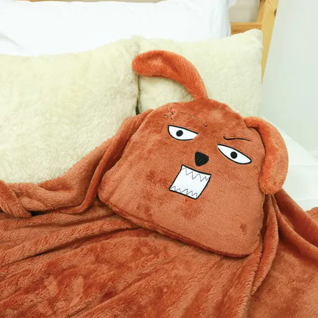 EPICO's Temote Gang Character Polyester Plush Doll Pillow Blanket, Brian the Rabbit Face