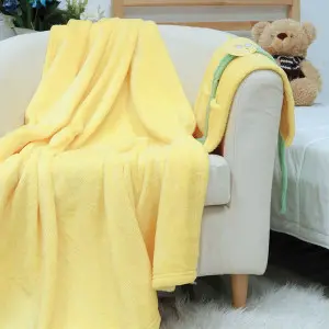 EPICO's Temote Gang Plush Polyester Blanket with Roll Bag Case, Yellow