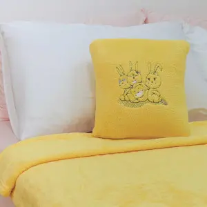 EPICO's Temote Gang Plush Polyester Pillow Blanket, Yellow