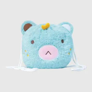 EPICO's Whoopie Whippy Character Plush Polyester Blanket in Plush Polyester Drawstring Backpack / Sack Backpack / String Pack, Blue