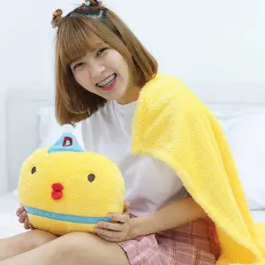 EPICO's Whoopie Whippy Yellow Polyester Doll Pillow Blanket (Wiggle-D)