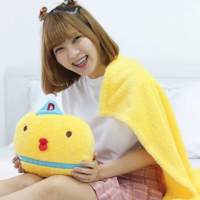 EPICO's Whoopie Whippy Yellow Polyester Doll Pillow Blanket (Wiggle-D)