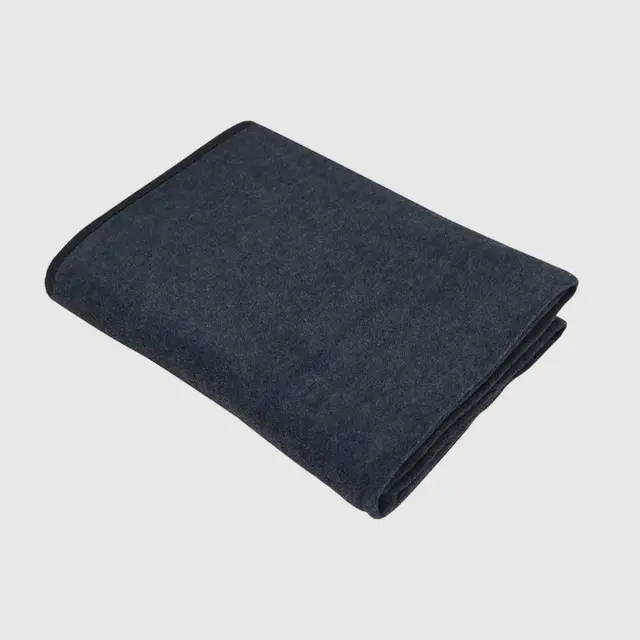 Fleece Blanket with Binding, Classic Dark Grey