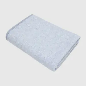 Fleece Blanket with Binding, Classic Light Grey