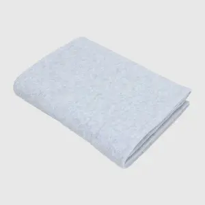 Fleece Blanket with Stitch Edge, Classic Light Grey