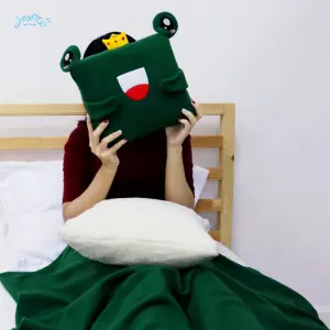 Frog prince cushion blanket