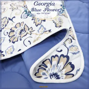 Georgia Blue Flower Blanket