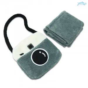 Green Camera Travel Cushion Blanket