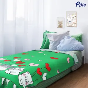 Green Happy Cats Blanket
