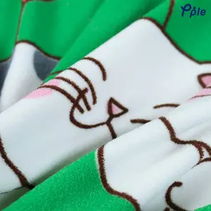 Green Happy Cats Blanket