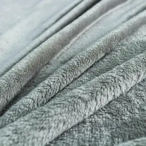 Grey Coral Fleece Solid Blanket