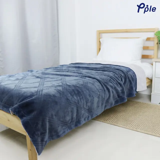Grey Cosy Sheared Plush Reversible Blanket