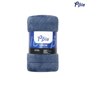 Grey Cosy Sheared Plush Reversible Throw