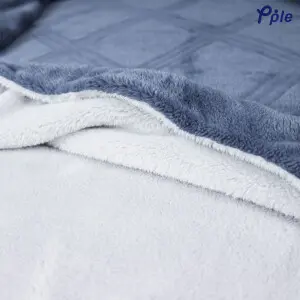 Grey Cosy Sheared Plush Reversible Throw
