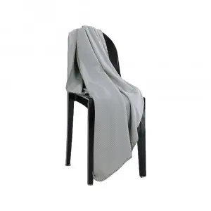 Grey Ribbed Throw Blanket