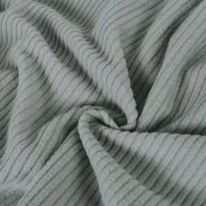 Grey Ribbed Throw Blanket