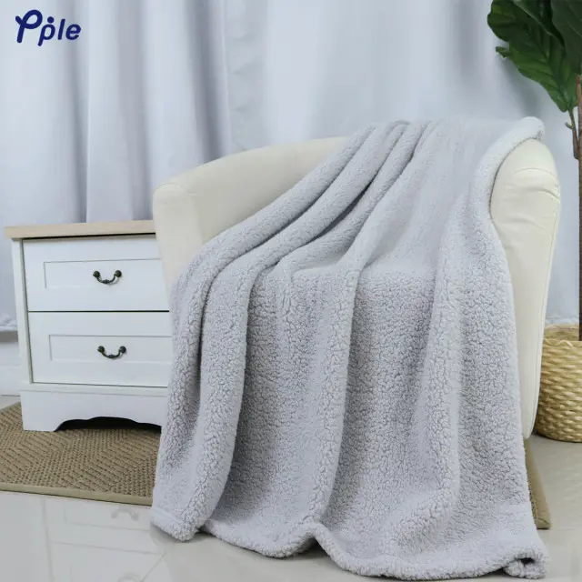 Grey Soft Lightweight Sherpa Throw