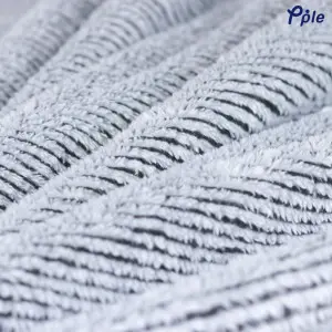Grey Stripe Frosted Plush Blanket