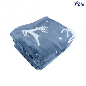 Happy Reindeer Printed Fine Coral Blanket