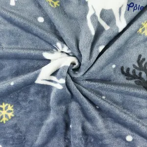 Happy Reindeer Printed Fine Coral Blanket