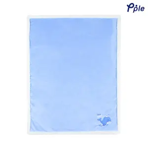 Happy Whale Embroidering Luxury Velvet Sherpa Baby Blanket